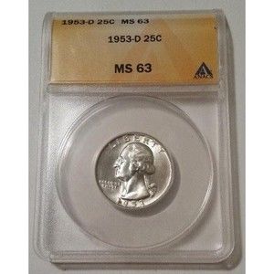 1953 D Washington Quarter MS63 ANACS